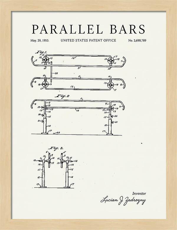 Parallel Bars Minimalist Patent Us2690789a