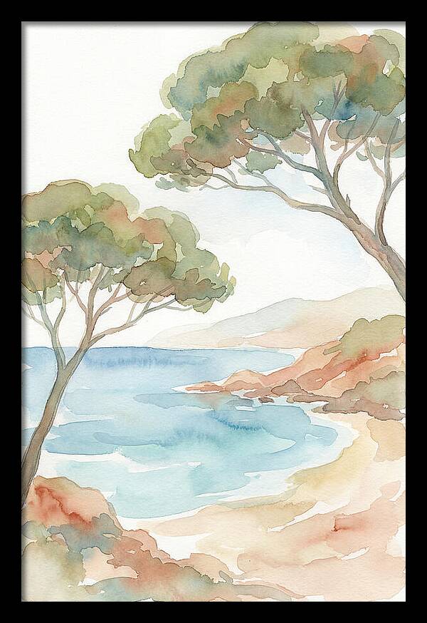 Parasol Pines Framing Mediterranean Cove