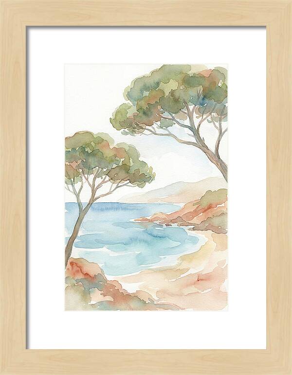 Parasol Pines Framing Mediterranean Cove