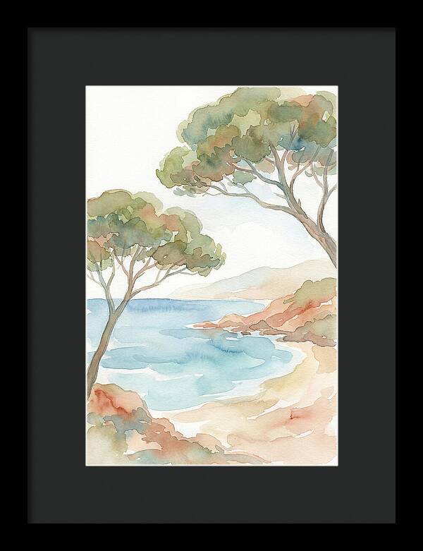 Parasol Pines Framing Mediterranean Cove