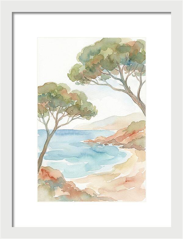 Parasol Pines Framing Mediterranean Cove