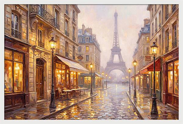Parisian Street At Dusk