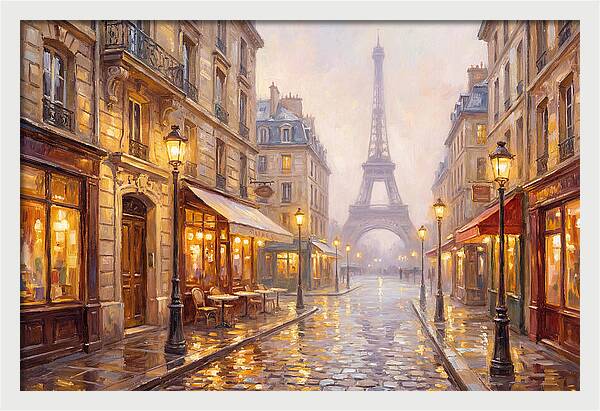 Parisian Street At Dusk