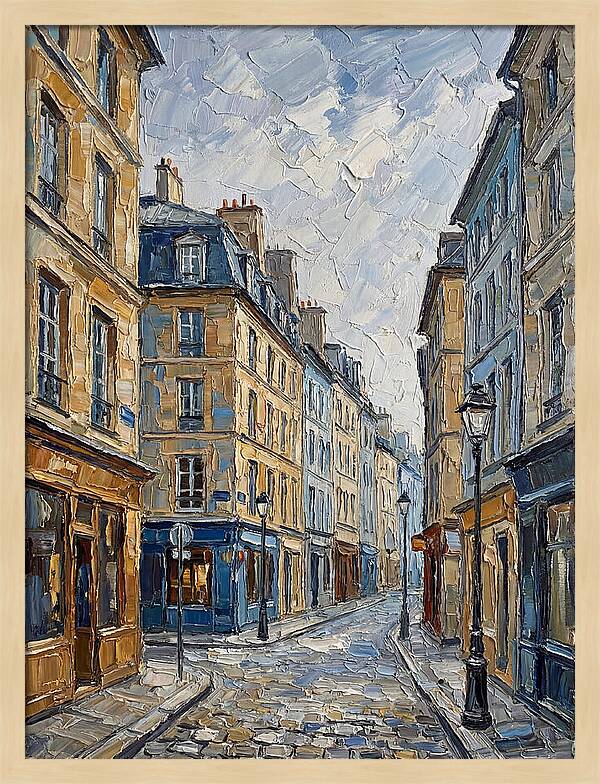 Parisian Street Scene In Palette Knife