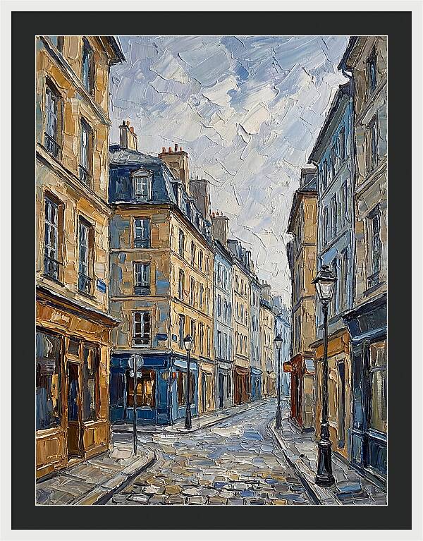 Parisian Street Scene In Palette Knife
