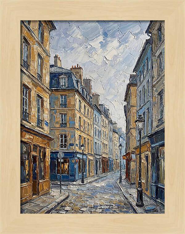 Parisian Street Scene In Palette Knife