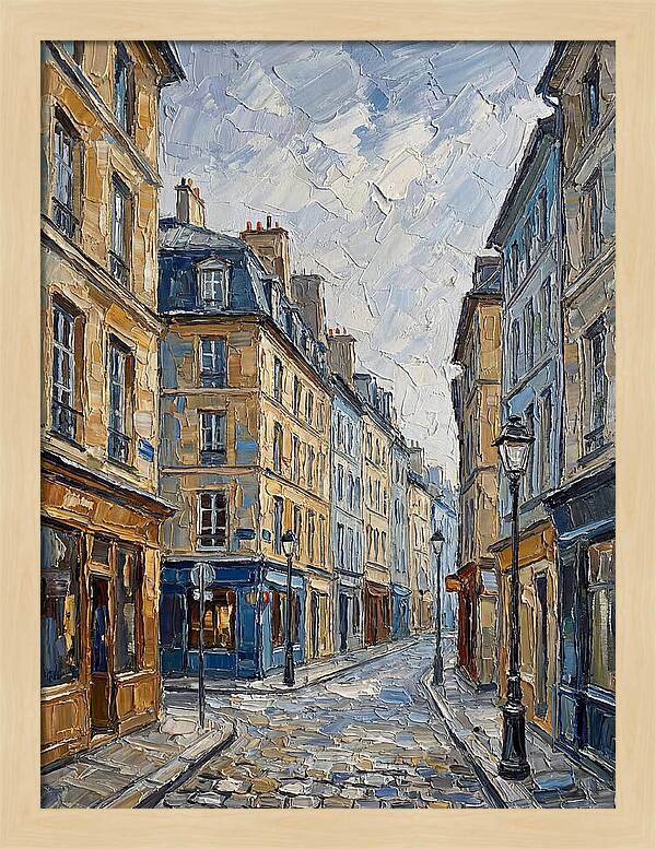 Parisian Street Scene In Palette Knife