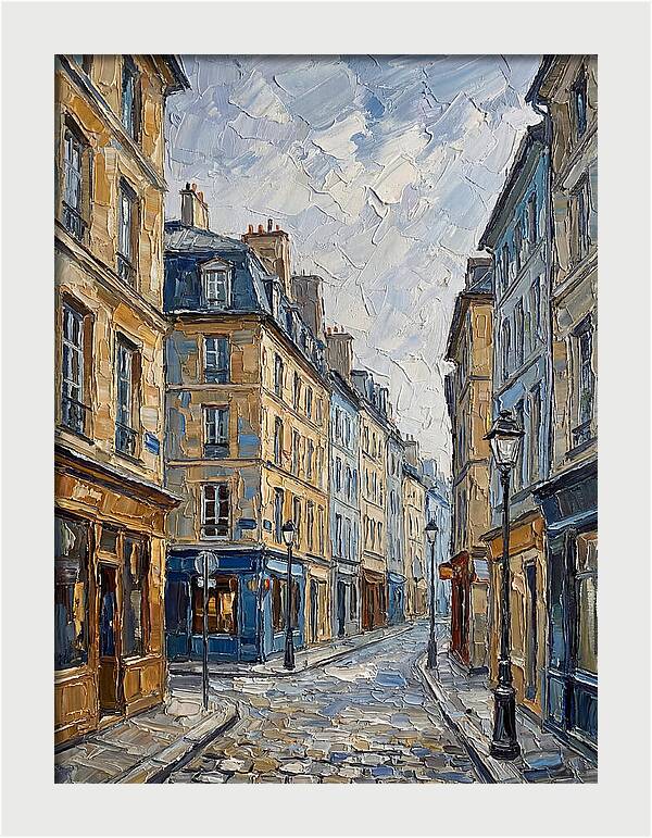 Parisian Street Scene In Palette Knife
