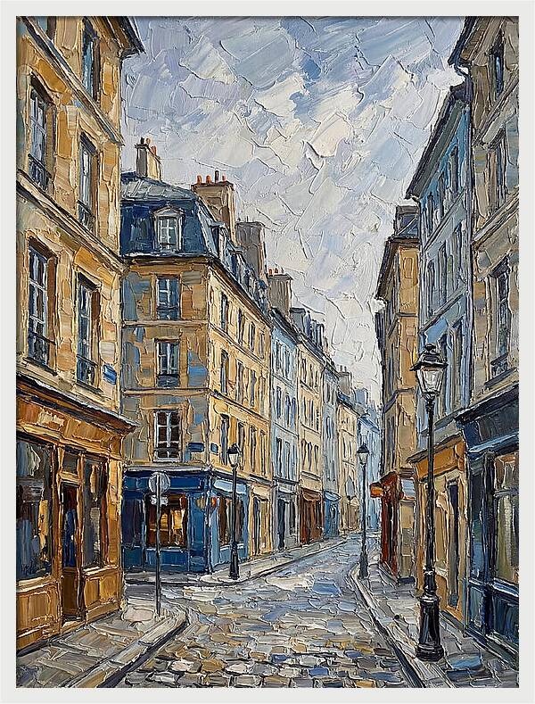 Parisian Street Scene In Palette Knife