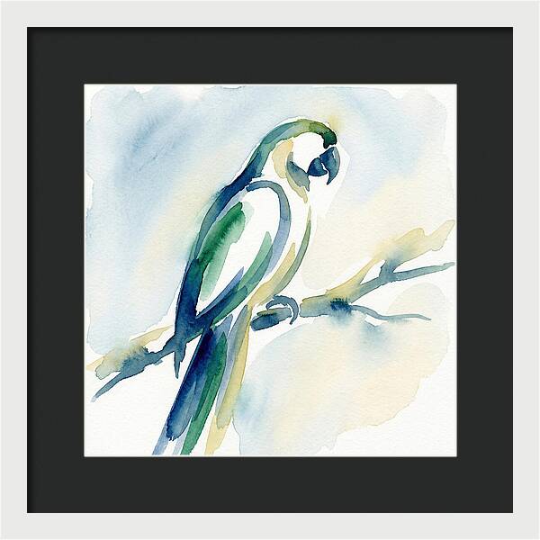 Parrot Perched In Watercolor