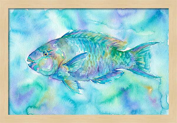 Parrotfish In Watercolor Bliss