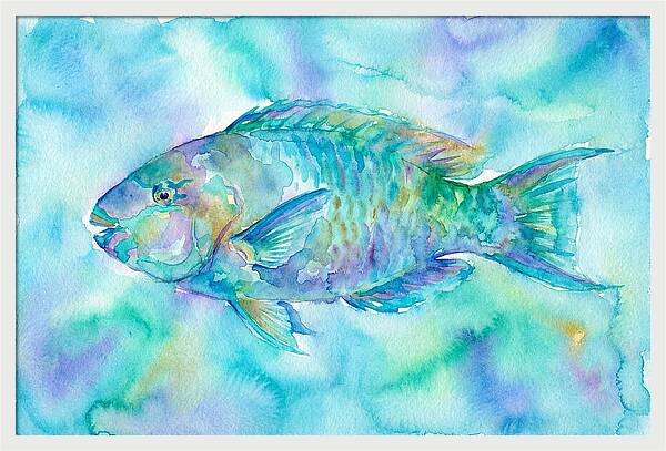 Parrotfish In Watercolor Bliss