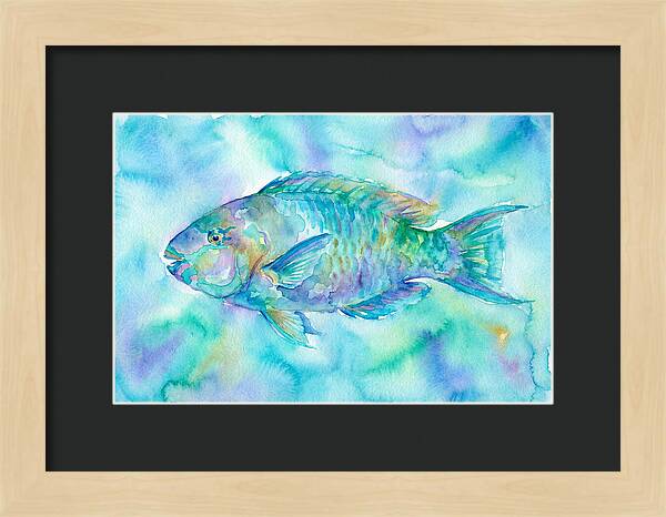 Parrotfish In Watercolor Bliss