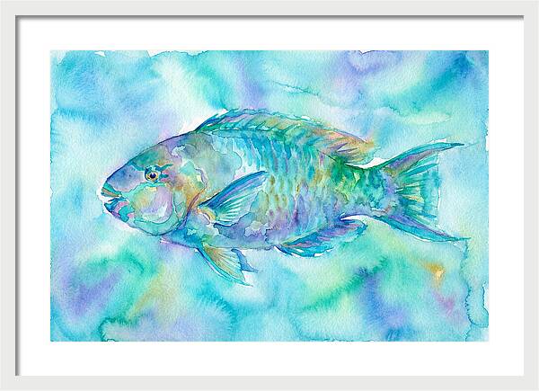 Parrotfish In Watercolor Bliss