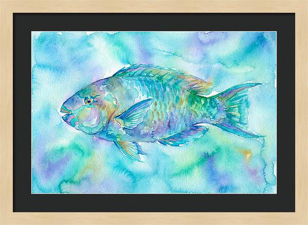 Parrotfish In Watercolor Bliss
