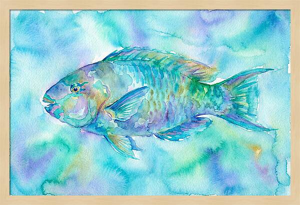 Parrotfish In Watercolor Bliss