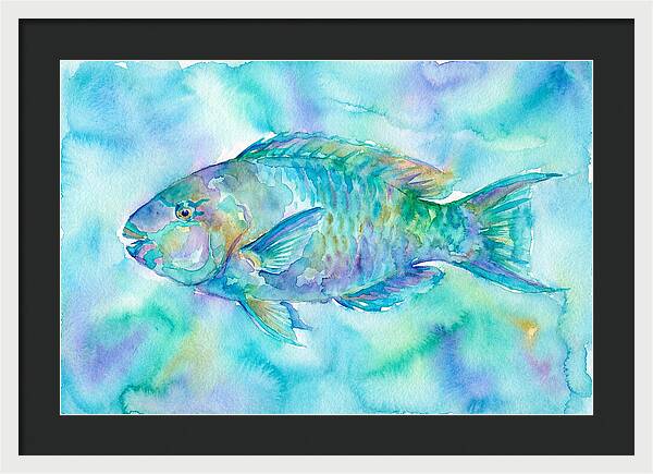 Parrotfish In Watercolor Bliss