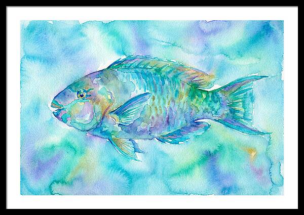 Parrotfish In Watercolor Bliss