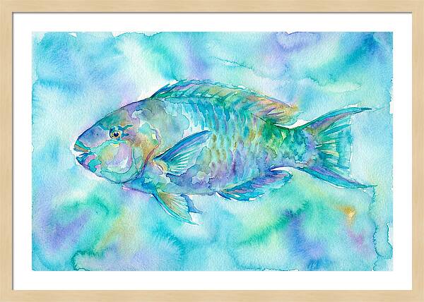 Parrotfish In Watercolor Bliss