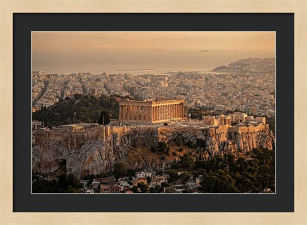Parthenon At Sunset Over Athens