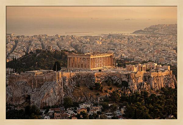 Parthenon At Sunset Over Athens