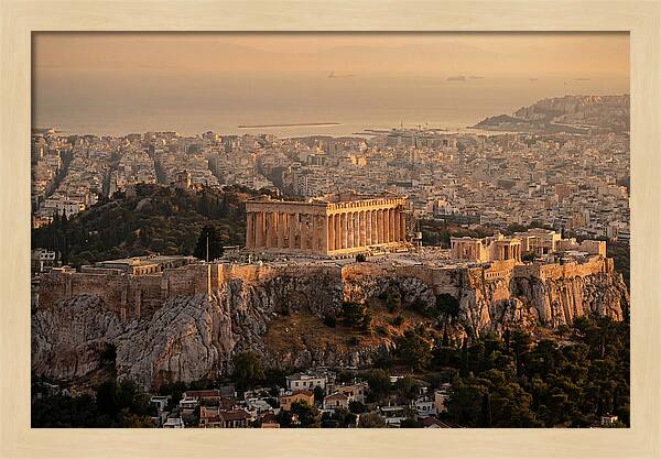 Parthenon At Sunset Over Athens