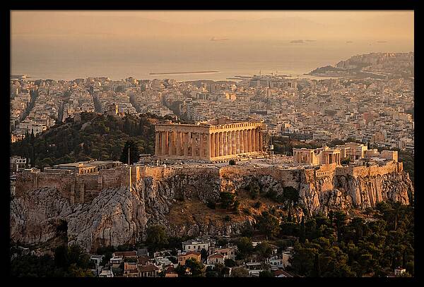 Parthenon At Sunset Over Athens