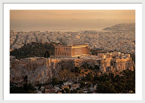 Parthenon At Sunset Over Athens