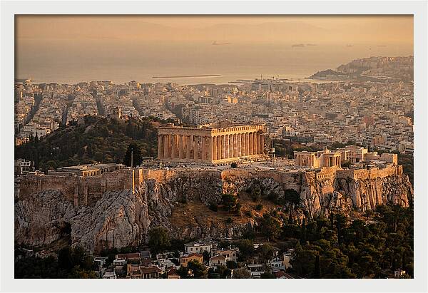 Parthenon At Sunset Over Athens