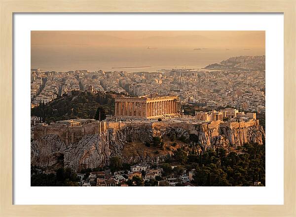 Parthenon At Sunset Over Athens