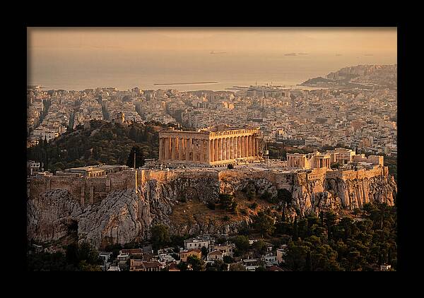 Parthenon At Sunset Over Athens