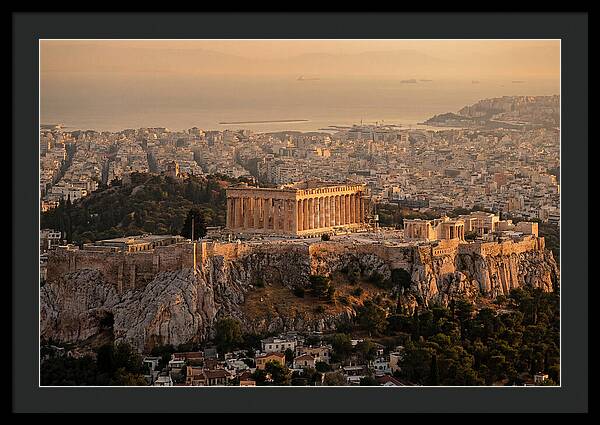 Parthenon At Sunset Over Athens
