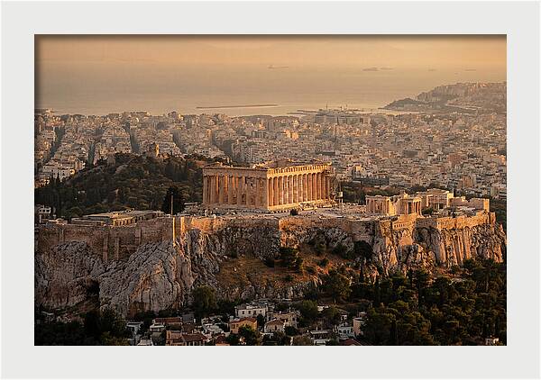 Parthenon At Sunset Over Athens