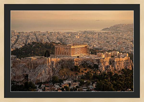 Parthenon At Sunset Over Athens