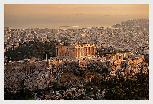 Parthenon At Sunset Over Athens