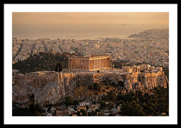 Parthenon At Sunset Over Athens