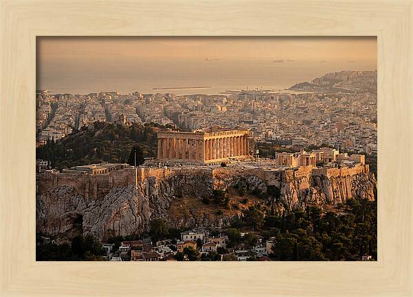 Parthenon At Sunset Over Athens
