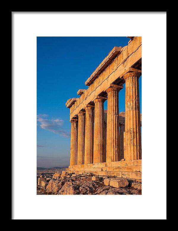 Parthenon Illuminated At Dusk