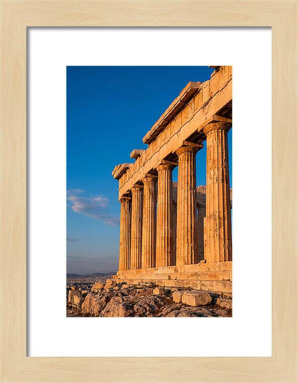 Parthenon Illuminated At Dusk