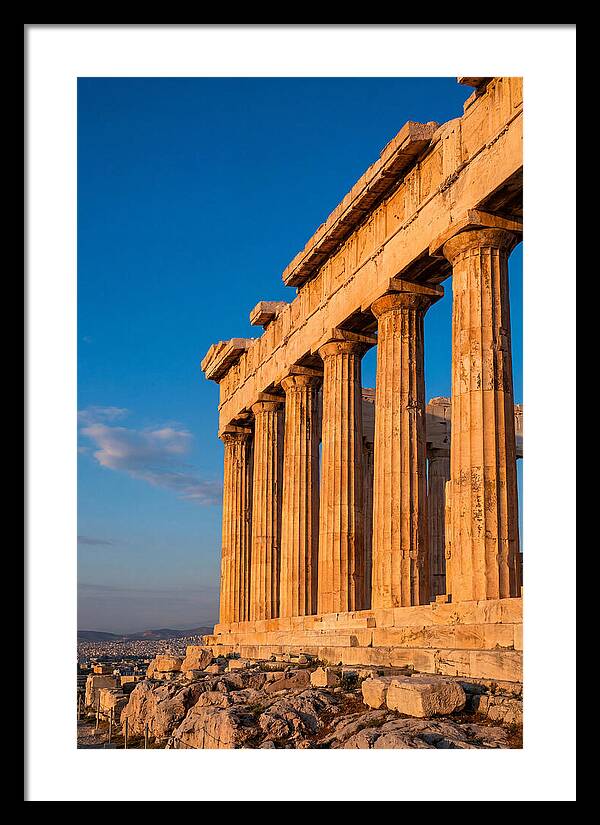 Parthenon Illuminated At Dusk