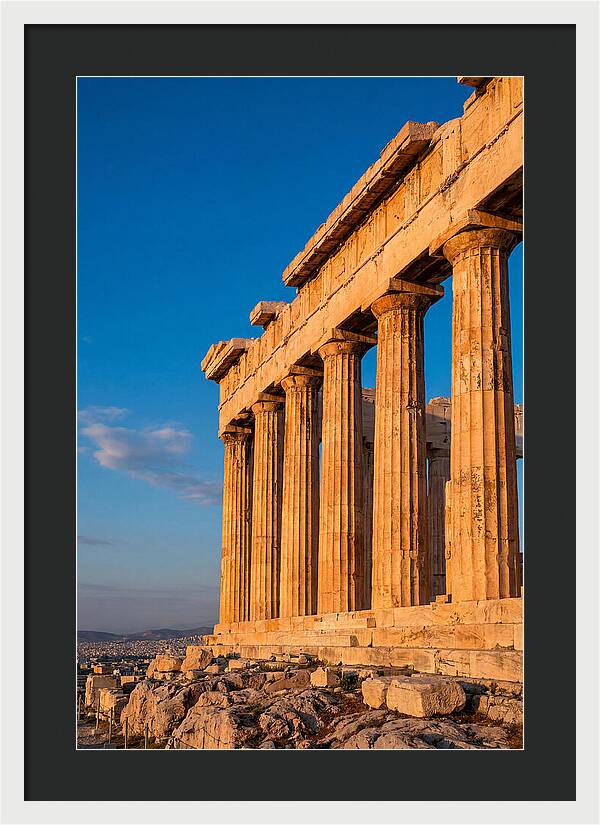 Parthenon Illuminated At Dusk