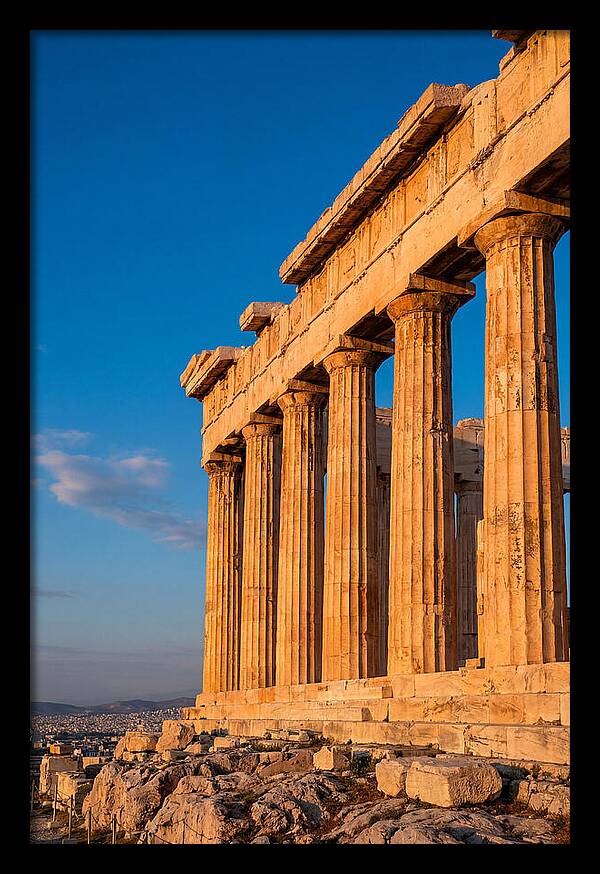Parthenon Illuminated At Dusk