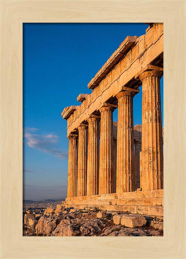 Parthenon Illuminated At Dusk