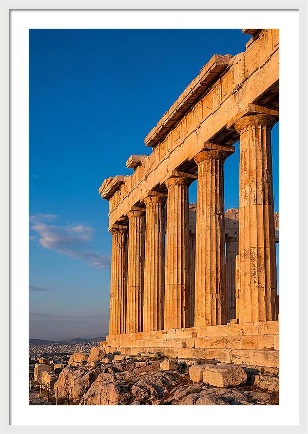 Parthenon Illuminated At Dusk