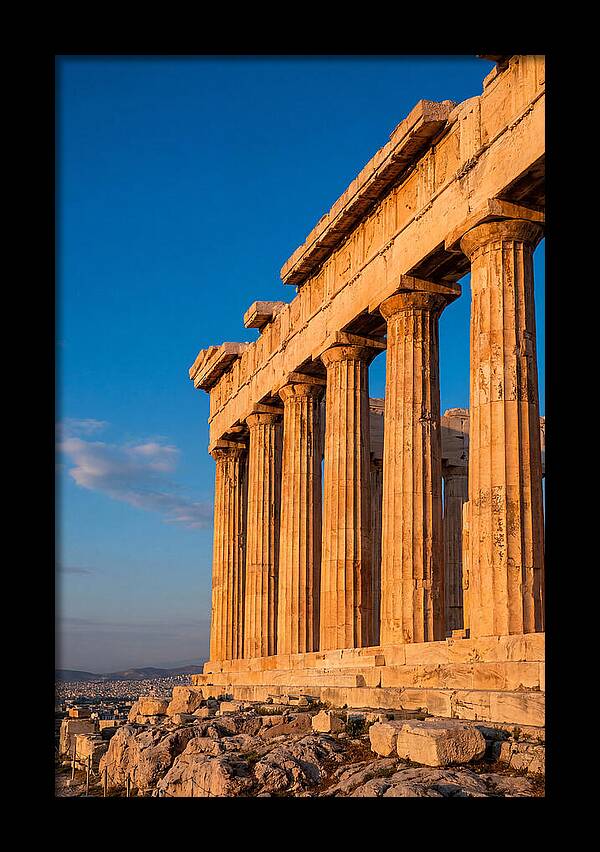 Parthenon Illuminated At Dusk