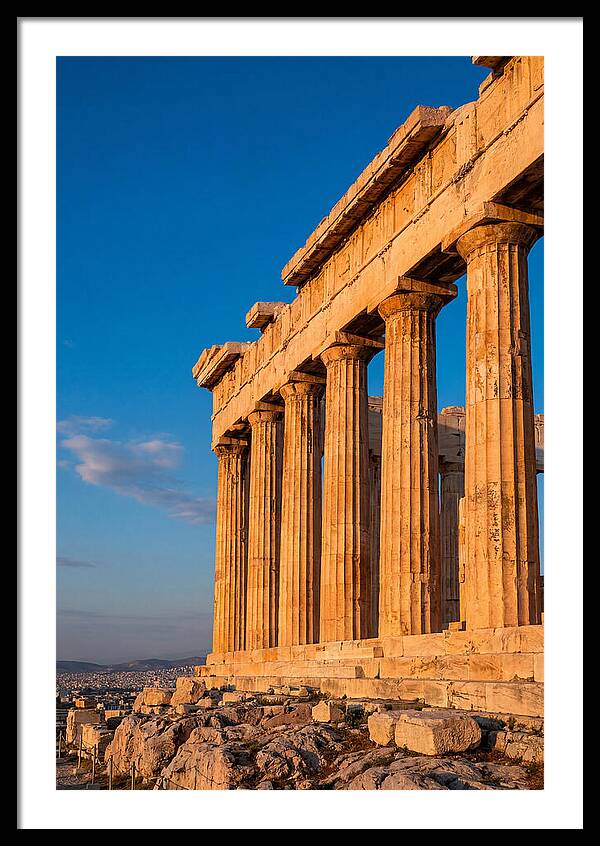 Parthenon Illuminated At Dusk