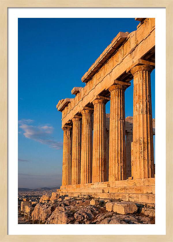 Parthenon Illuminated At Dusk