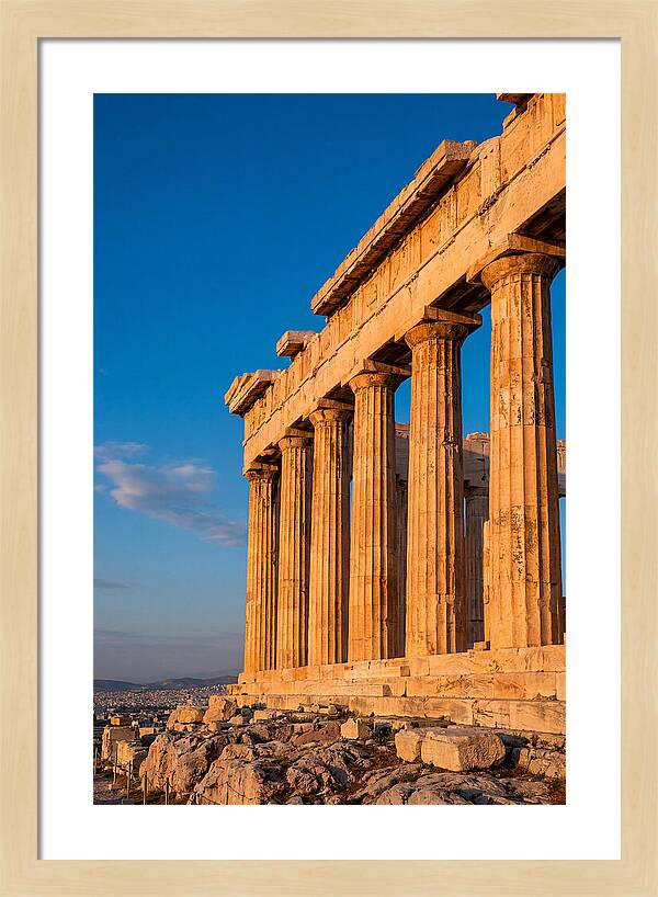 Parthenon Illuminated At Dusk