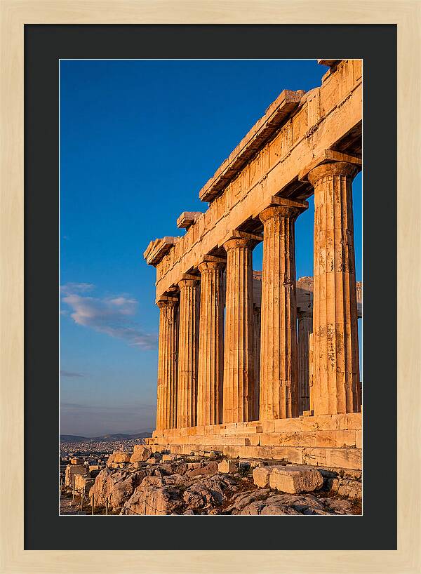 Parthenon Illuminated At Dusk