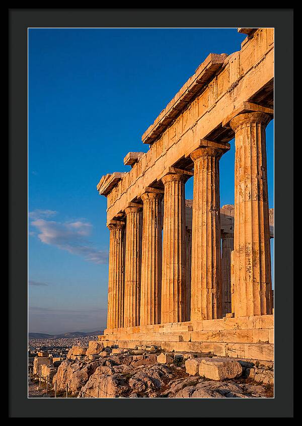 Parthenon Illuminated At Dusk